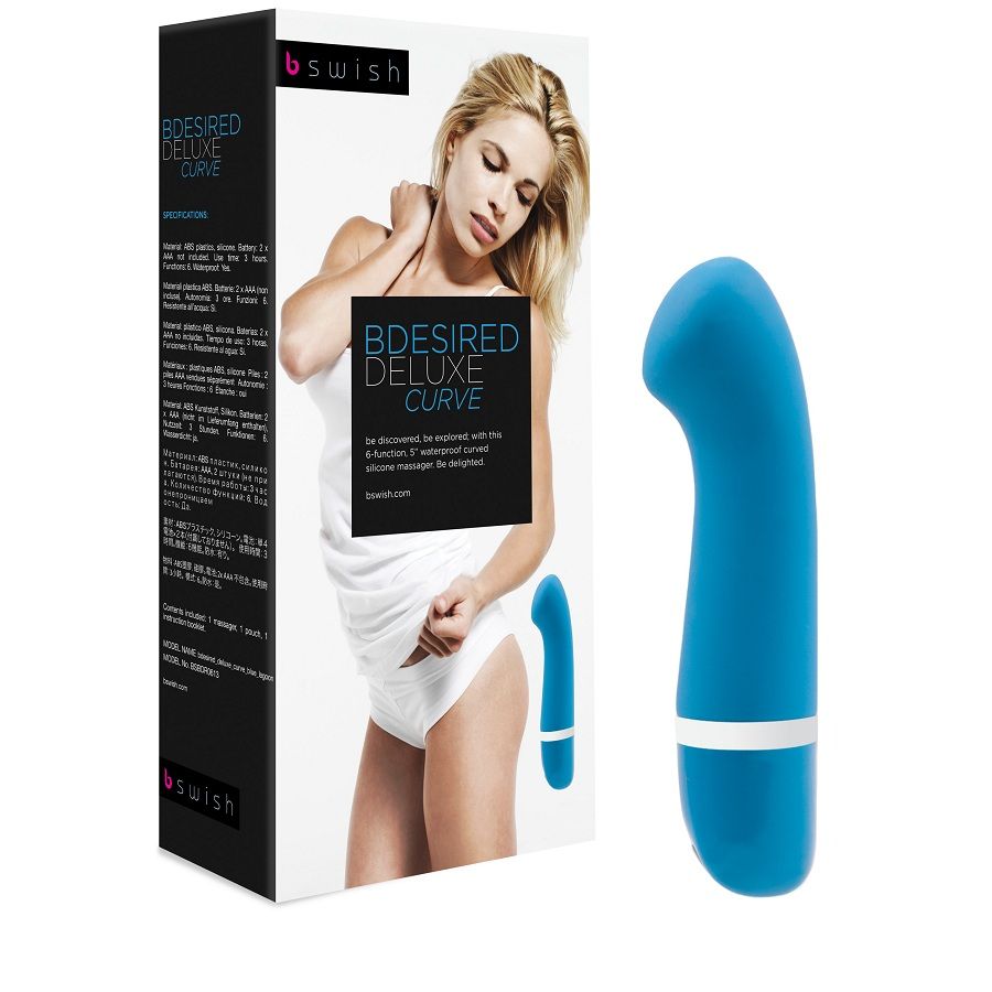 Imagen que nos facilita B SWISH de su producto erótico B SWISH - BDESIRED DELUXE CURVE AZUL LAGOON para nuestra categoría "JUGUETES BIENESTAR |Vibradores|Mini vibradores".
