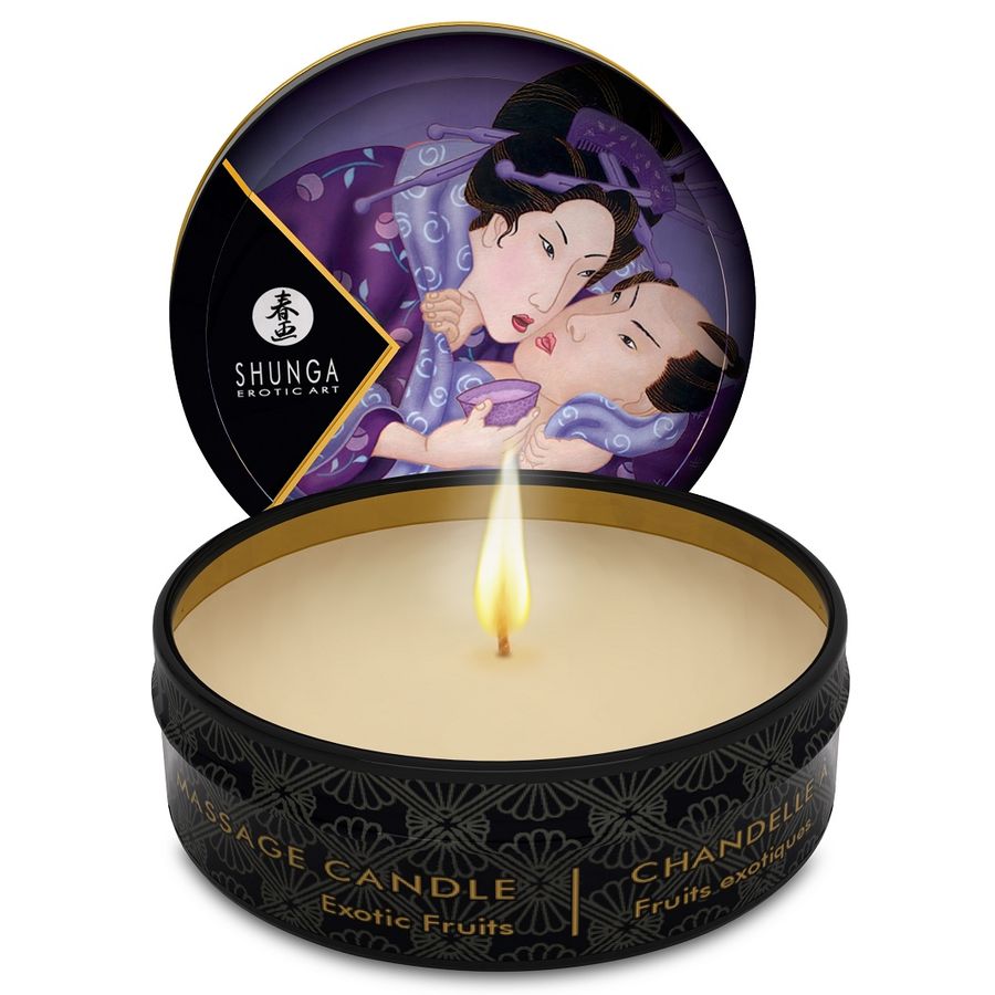 Imagen que nos facilita SHUNGA CANDLES de su producto erótico SHUNGA - MINI CARESS BY CANDELIGHT VELA MASAJE FRUTAS EXÓTICAS 30 ML para nuestra categoría "DROGUERÍA |Para Masajes|Velas de Masaje".