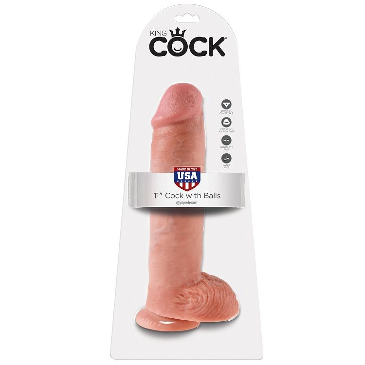 Imagen que nos facilita KING COCK de su producto erótico KING COCK - 11 PENE REALÍSTICO NATURAL 28 CM para nuestra categoría "JUGUETES BIENESTAR |Dildos sin Vibración|Penes realisticos".