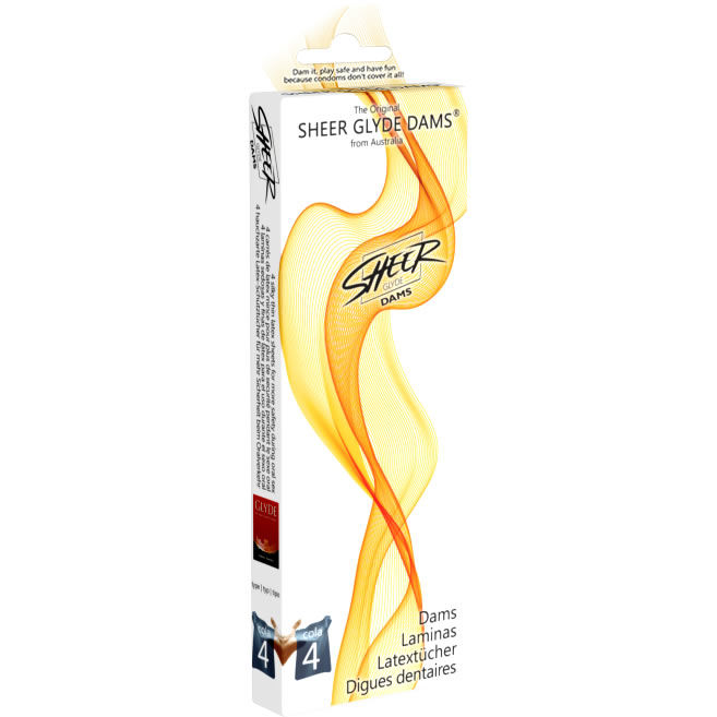 Imagen que nos facilita SHEER GLYDE de su producto erótico SHEER GLYDE - DAMS LÁMINAS LATEX SEXO ORAL COLA para nuestra categoría "PRESERVATIVOS |Protección Sexo Oral".