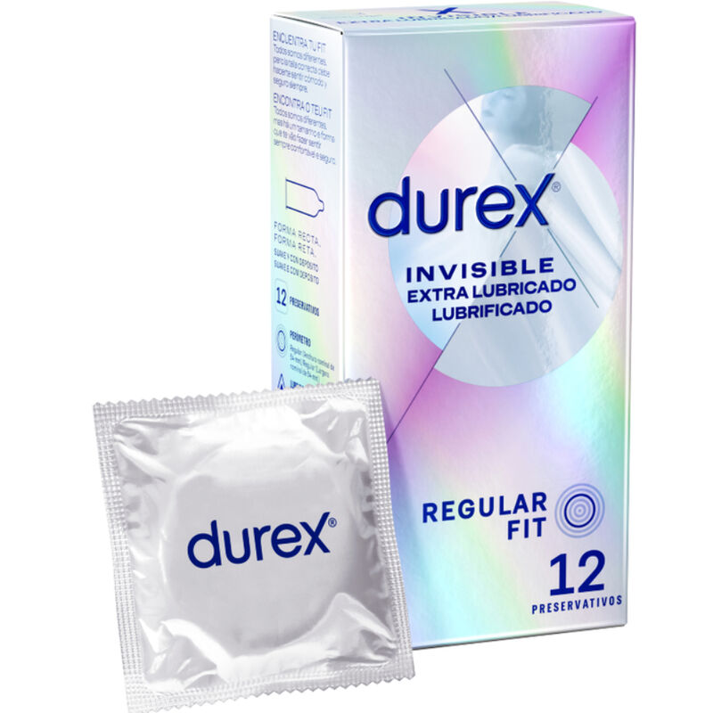 Imagen que nos facilita DUREX CONDOMS de su producto erótico DUREX - PRESERVATIVOS INVISIBLE EXTRA LUBRICADO 12 UNIDADES para nuestra categoría "PRESERVATIVOS |Sensitivos".