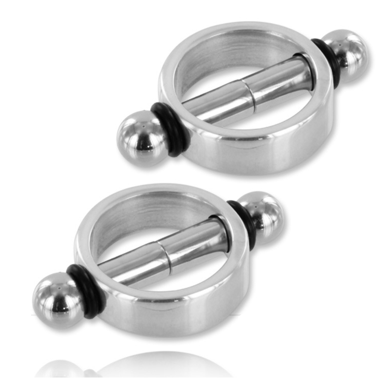 Imagen que nos facilita METAL HARD de su producto erótico METAL HARD - PINZAS PARA PEZONES MAGNÉTICAS PAR para nuestra categoría "BDSM & BONDAGE |Artículos BDSM|Pinzas Pezones BDSM".