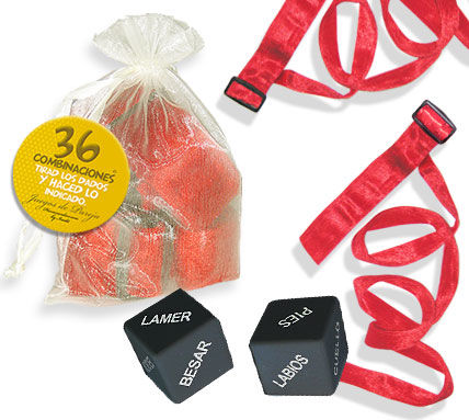 Imagen que nos facilita INEDIT de su producto erótico INEDIT - KIT BOLSA ORGANZA ATADURAS ROJO para nuestra categoría "JUEGOS |Juego de Dados".