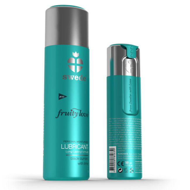 Imagen que nos facilita SWEDE de su producto erótico SWEDE - FRUITYLOVE LUBRICANTE GROSELLA NEGRA Y LIMA 100ML para nuestra categoría "DROGUERÍA |Lubricantes|Con deliciosos Sabores".