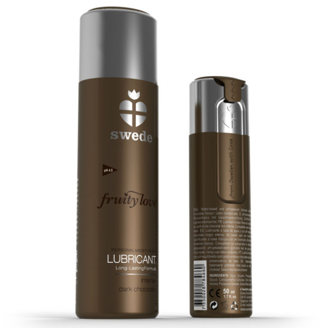 Imagen que nos facilita SWEDE de su producto erótico SWEDE - FRUITY LOVE LUBRICANTE CHOCOLATE NEGRO 100 ML para nuestra categoría "DROGUERÍA |Lubricantes|Con deliciosos Sabores".