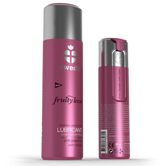 Imagen que nos facilita SWEDE de su producto erótico SWEDE - FRUITY LOVE LUBRICANTE POMELO ROSA CON MANGO 50 ML para nuestra categoría "DROGUERÍA |Lubricantes|Con deliciosos Sabores".