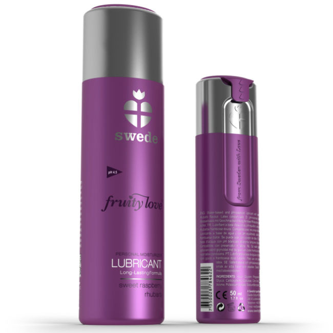Imagen que nos facilita SWEDE de su producto erótico SWEDE - FRUITY LOVE LUBRICANTE FRAMBUESAS Y ACELGA ROJA 50 ML para nuestra categoría "DROGUERÍA |Lubricantes|Con deliciosos Sabores".