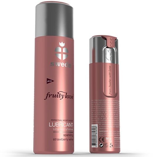 Imagen que nos facilita SWEDE de su producto erótico SWEDE - FRUITY LOVE LUBRICANTE FRESAS CON CHAMPAGNE 100 ML para nuestra categoría "DROGUERÍA |Lubricantes|Con deliciosos Sabores".