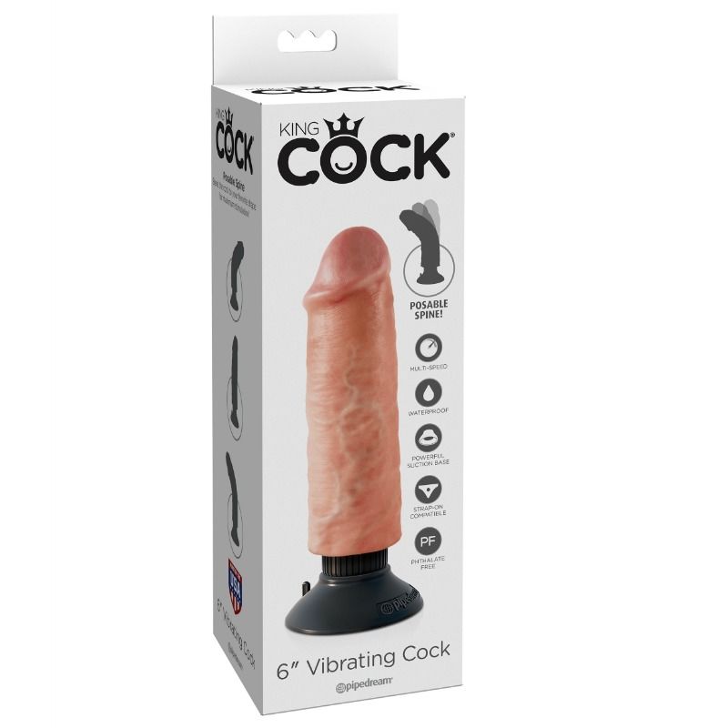 Imagen que nos facilita KING COCK de su producto erótico KING COCK - DILDO VIBRADOR 15.24 CM NATURAL para nuestra categoría "JUGUETES BIENESTAR |Vibradores|Vibradores Realisticos".