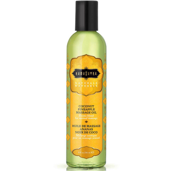 Imagen que nos facilita KAMASUTRA  COSMETICS de su producto erótico KAMASUTRA - NATURALS ACEITE DE MASAJE PIÑA COLADA 236ML para nuestra categoría "DROGUERÍA |Para Masajes|Aceites con Sabores".