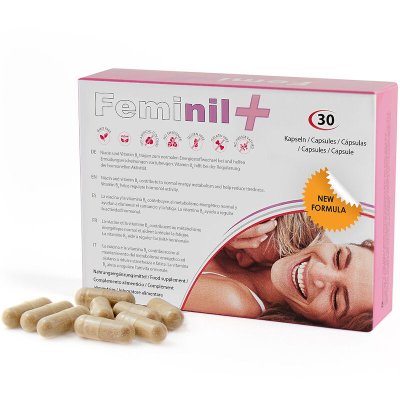 Imagen que nos facilita 500COSMETICS de su producto erótico Feminil + – Complemento alimenticio para la libido femenina para nuestra categoría "DROGUERÍA |Complementos Alimenticios|Cápsulas para Mujeres".