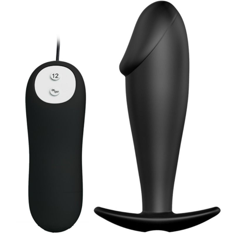 Imagen que nos facilita PRETTY LOVE BOTTOM de su producto erótico PRETTY LOVE - PLUG ANAL SILICONA FORMA PENE Y 12 MODOS VIBRACIÓN NEGRO para nuestra categoría "JUGUETES BIENESTAR |Anal|Vibradores Anales".