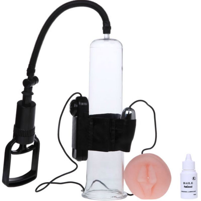 Imagen que nos facilita BAILE FOR HIM de su producto erótico BAILE - BOMBA DE ERECCIÓN CON TIRADOR DE DEDO Y VIBRACIÓN para nuestra categoría "JUGUETES BIENESTAR |Juguetes para Hombres|Accesorios para el pene|Bomba Alargadora Pene".