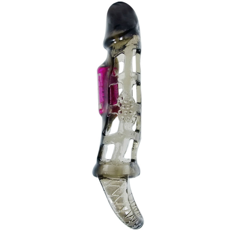 Imagen que nos facilita BAILE FOR HIM de su producto erótico BAILE - FUNDA EXTENSORA PENE CON VIBRACIÓN Y STRAP 13.5 CM para nuestra categoría "JUGUETES BIENESTAR |Juguetes para Hombres|Accesorios para el pene|Fundas Pene con Extensión".