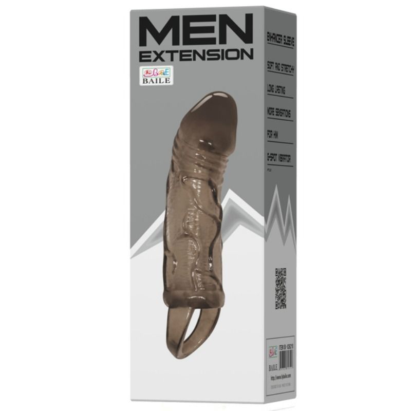 Imagen que nos facilita BAILE FOR HIM de su producto erótico BAILE - FUNDA EXTENSORA PENE CON STRAP PARA TESTÍCULOS NEGRO 13.5 CM para nuestra categoría "JUGUETES BIENESTAR |Juguetes para Hombres|Accesorios para el pene|Fundas Pene con Extensión".