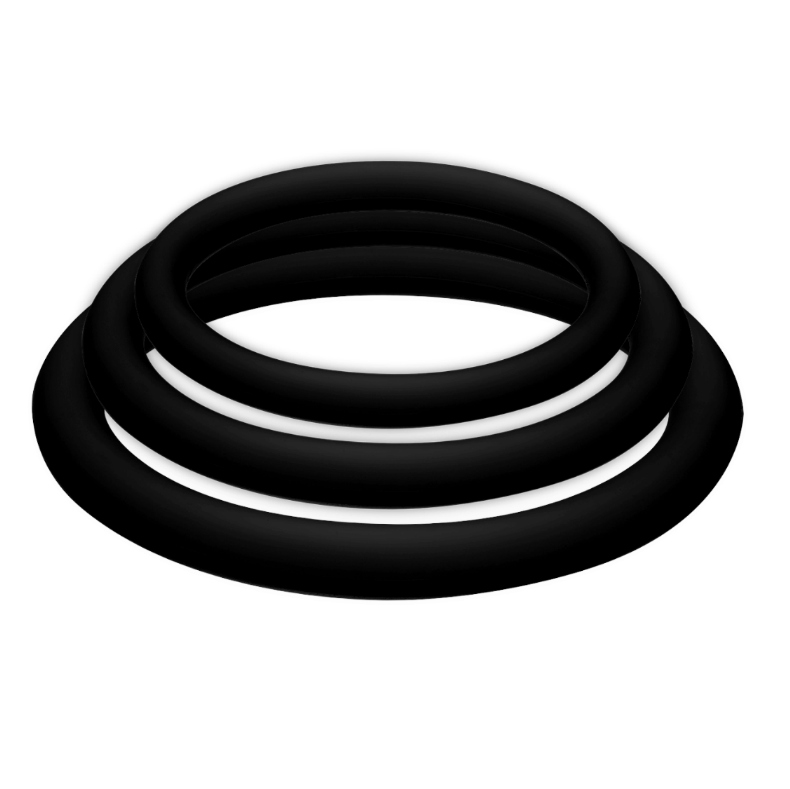 Imagen que nos facilita JOYDIVISION POTENZDUO de su producto erótico JOYDIVISION POTENZDUO - PLUS PACK 3 ANILLOS PARA PENE NEGRO - S