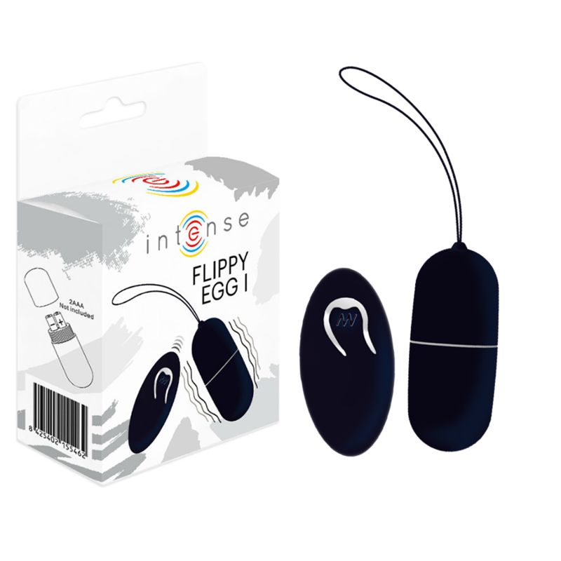 Imagen que nos facilita INTENSE COUPLES TOYS de su producto erótico INTENSE - FLIPPY I HUEVO CONTROL REMOTO NEGRO para nuestra categoría "JUGUETES BIENESTAR |Vibradores|Vibradores control remoto".