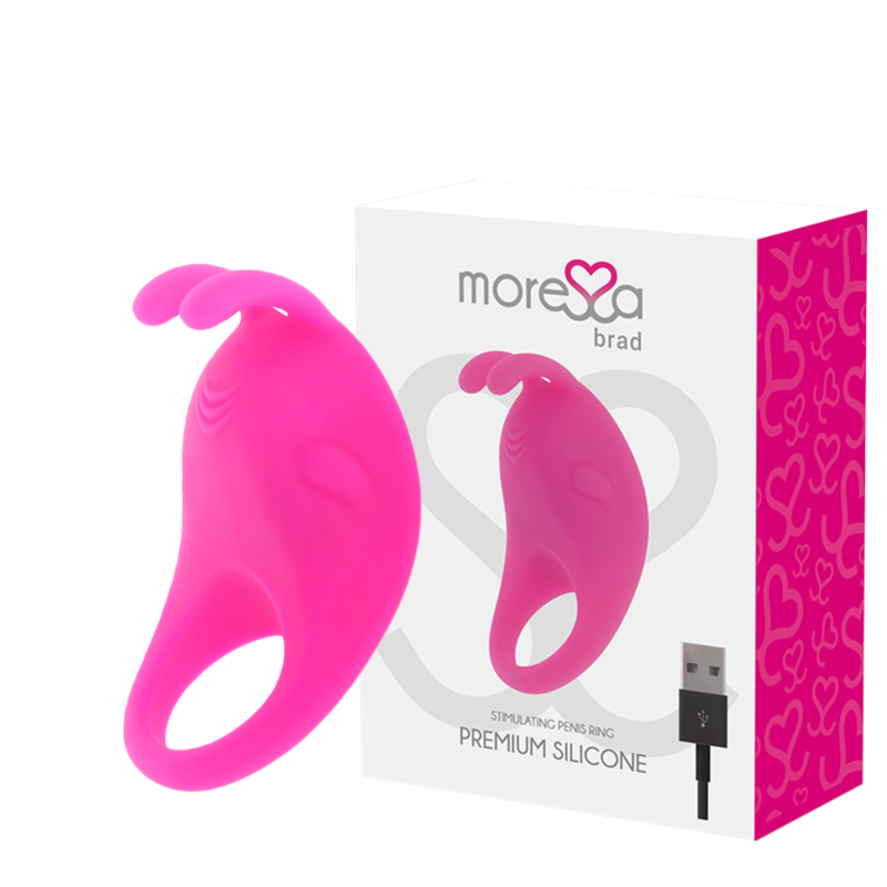 Imagen que nos facilita MORESSA de su producto erótico MORESSA - BRAD PREMIUM SILICONE RECARGABLE ROSA para nuestra categoría "JUGUETES BIENESTAR |Juguetes para Hombres|Accesorios para el pene|Anillos Pene|Anillos con Vibración".