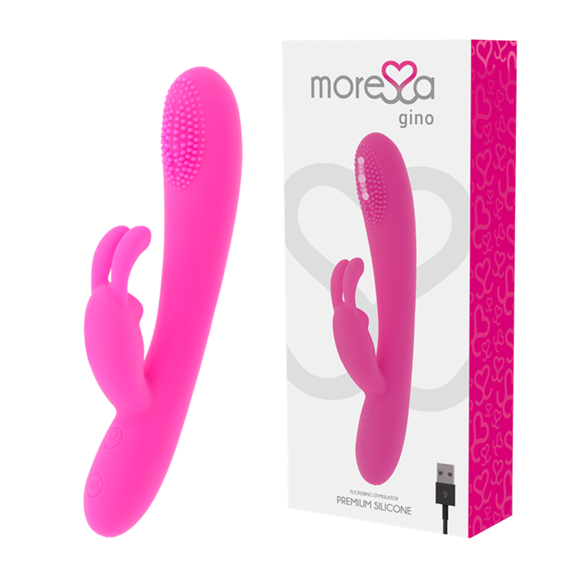 Imagen que nos facilita MORESSA de su producto erótico MORESSA - GINO TICKLING VAGINAL PREMIUM SILICONE RECARGABLE para nuestra categoría "JUGUETES BIENESTAR |Vibradores|Vibradores Clasicos anales o vaginales".