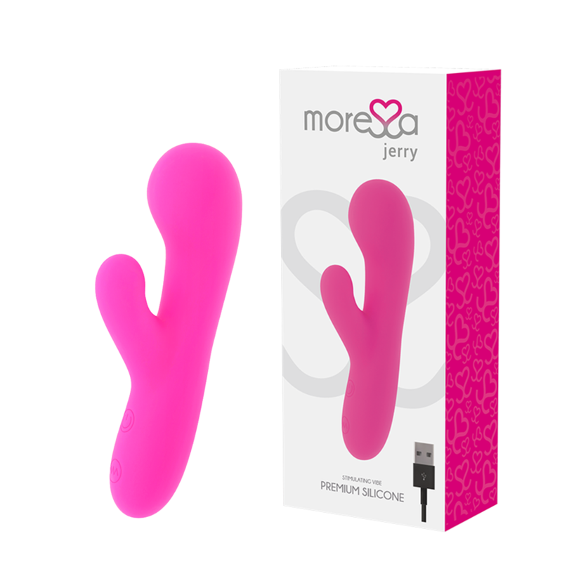 Imagen que nos facilita MORESSA de su producto erótico MORESSA - JERRY CLIP VIBRADOR PUNTO G Y CLITORIS PREMIUM SILICONE RECARGABLE para nuestra categoría "JUGUETES BIENESTAR |Vibradores|Vibradores Punto G".