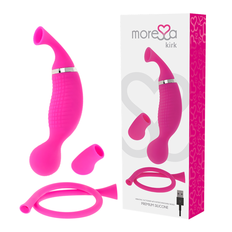 Imagen que nos facilita MORESSA de su producto erótico MORESSA - KIRK DUO SUCCIONADOR + MASAJEADOR MULTI PRESTACIONES PREMIUM SILICONE RECARGABLE para nuestra categoría "JUGUETES BIENESTAR |Juguetes para Mujeres|Estimuladores".