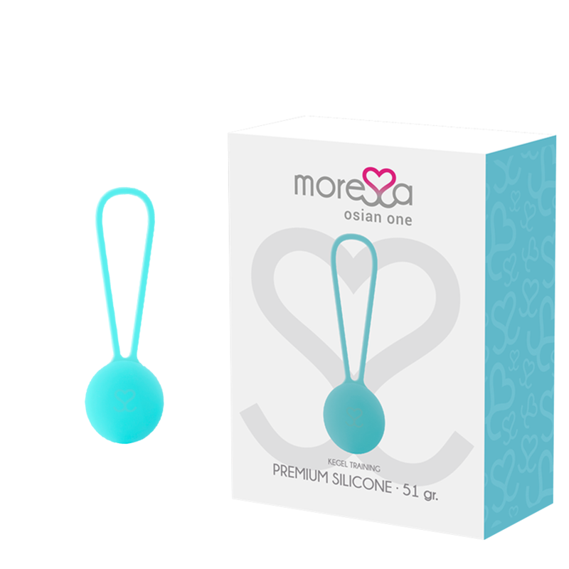 Imagen que nos facilita MORESSA de su producto erótico MORESSA - OSIAN ONE ENTRENAMIENTO SUELO PELVICO 51gr PREMIUM SILICONA TURQUESA para nuestra categoría "JUGUETES BIENESTAR |Juguetes para Mujeres|Bolas Chinas|Bolas Silicona".
