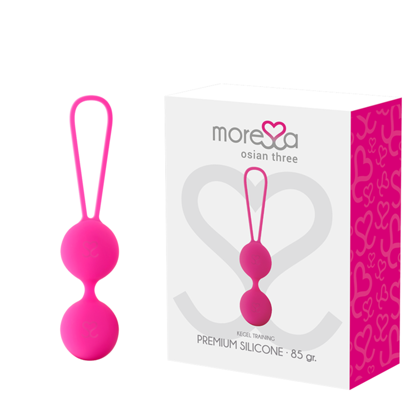 Imagen que nos facilita MORESSA de su producto erótico MORESSA - OSIAN THREE ENTRENAMIENTO SUELO PELVICO 85 gr PREMIUM SILICONA ROSA para nuestra categoría "JUGUETES BIENESTAR |Juguetes para Mujeres|Bolas Chinas|Bolas Silicona".