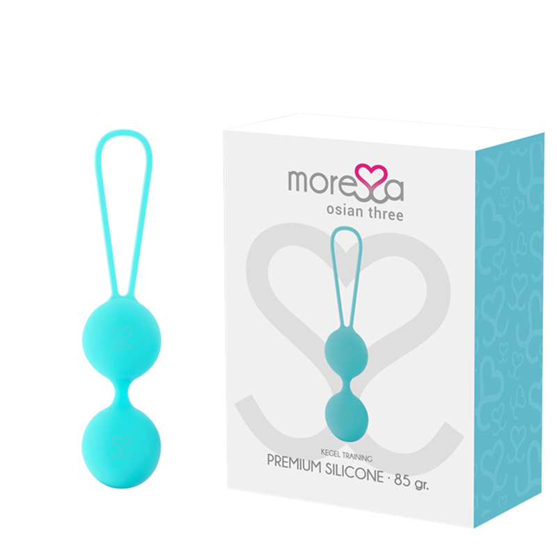 Imagen que nos facilita MORESSA de su producto erótico MORESSA - OSIAN THREE ENTRENAMIENTO SUELO PELVICO 85 gr PREMIUM SILICONA TURQUESA para nuestra categoría "JUGUETES BIENESTAR |Juguetes para Mujeres|Bolas Chinas|Bolas Silicona".