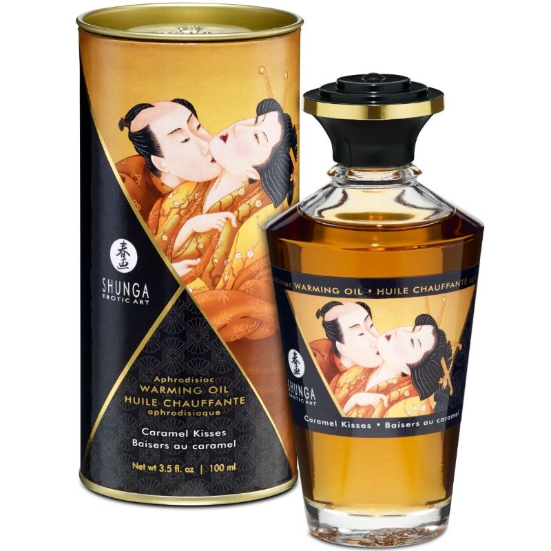 Imagen que nos facilita SHUNGA OILS de su producto erótico SHUNGA - ACEITE MASAJE EFECTO CALOR SABOR CARAMELO 100 ML para nuestra categoría "DROGUERÍA |Para Masajes|Con efecto calor".