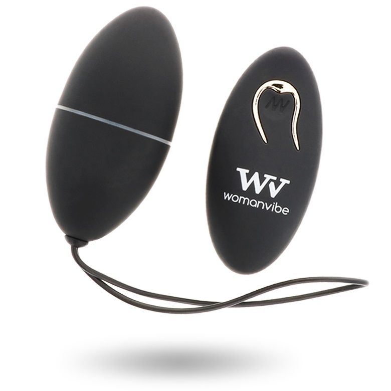 Imagen que nos facilita WOMANVIBE de su producto erótico WOMANVIBE - ALSAN HUEVO CONTROL REMOTO NEGRO SILICONA NEGRO para nuestra categoría "JUGUETES BIENESTAR |Vibradores|Vibradores control remoto".