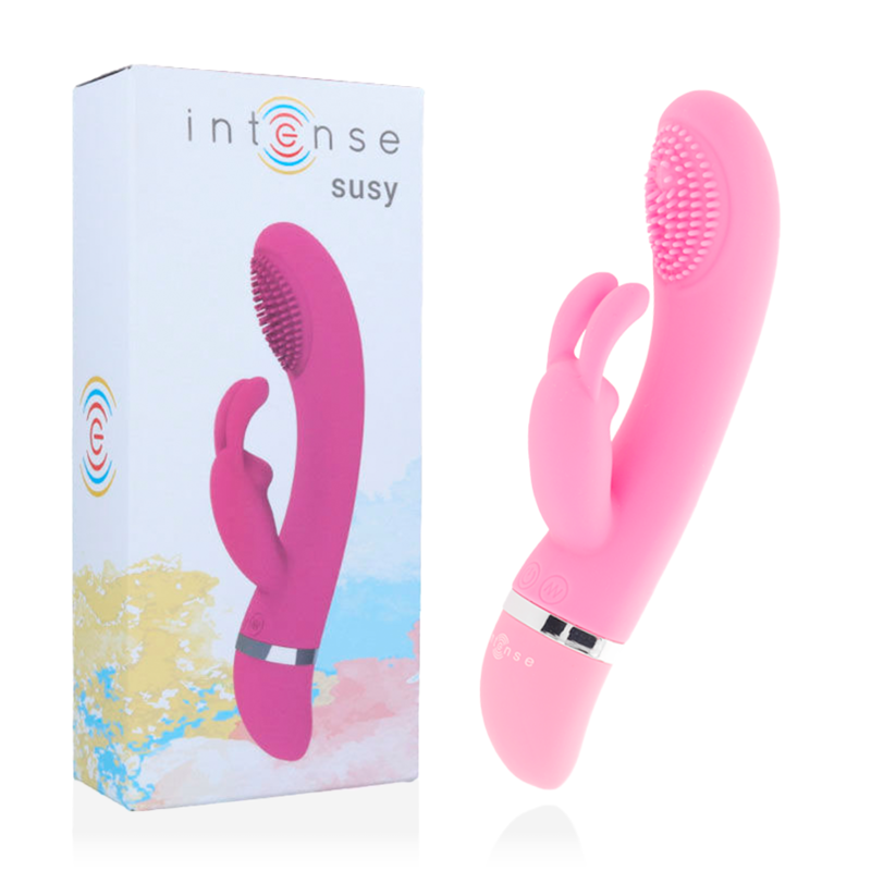 Imagen que nos facilita INTENSE FUN de su producto erótico INTENSE - SUSY VIBRADOR OSCILANTE SILICON RABBIT ROSA para nuestra categoría "JUGUETES BIENESTAR |Vibradores|Vibradores Rabbit".