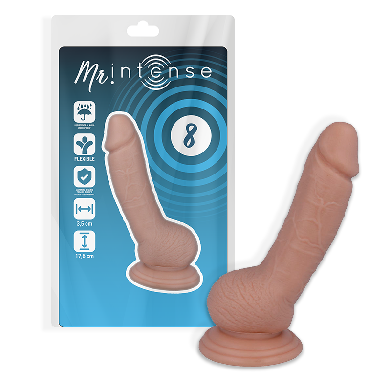 Imagen que nos facilita MR. INTENSE de su producto erótico MR INTENSE - 8 PENE REALÍSTICO 17.6 CM -O- 3.5 CM para nuestra categoría "JUGUETES BIENESTAR |Dildos sin Vibración|Penes realisticos".