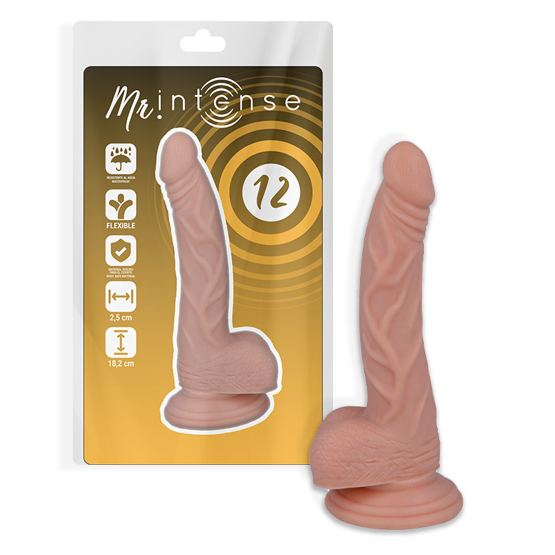 Imagen que nos facilita MR. INTENSE de su producto erótico MR INTENSE - 12 PENE REALÍSTICO 18.2 CM -O- 2.5 CM para nuestra categoría "JUGUETES BIENESTAR |Dildos sin Vibración|Penes realisticos".