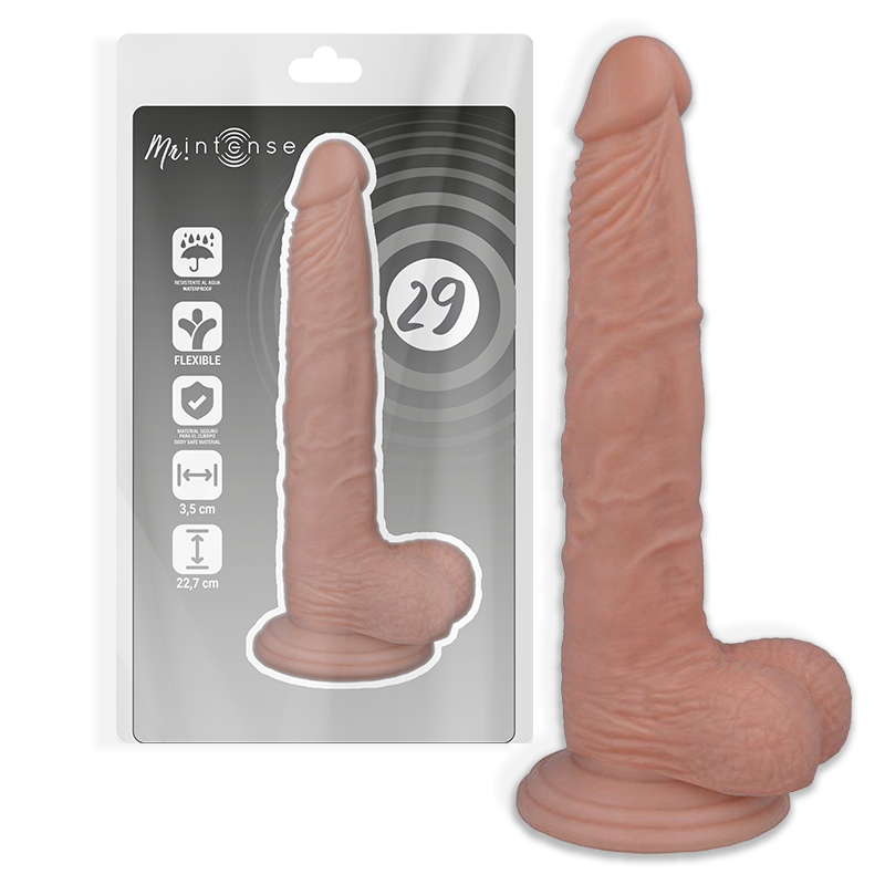 Imagen que nos facilita MR. INTENSE de su producto erótico MR INTENSE - 29 PENE REALÍSTICO 22.7 CM -O- 3.5 CM para nuestra categoría "JUGUETES BIENESTAR |Dildos sin Vibración|Penes realisticos".
