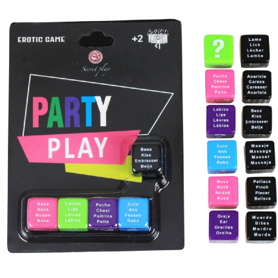 Imagen que nos facilita SECRETPLAY 100% GAMES de su producto erótico SECRETPLAY - JUEGO PARTY PLAY 5 DADOS (ES/PT/EN/FR) para nuestra categoría "JUEGOS |Juego de Dados".