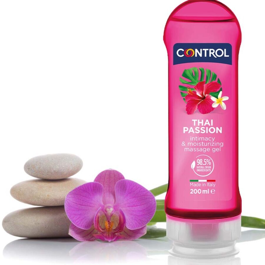 Imagen que nos facilita CONTROL LUBES de su producto erótico CONTROL - 2 EN 1 MASSAGE & PLEASURE THAI PASSION 200 ML para nuestra categoría "DROGUERÍA |Para Masajes|Aceites con Sabores".