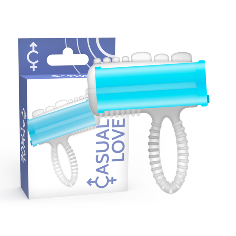 Imagen que nos facilita CASUAL LOVE de su producto erótico CASUAL LOVE - RING TONGUE VIBRATING AZUL para nuestra categoría "JUGUETES BIENESTAR |Juguetes para Hombres|Accesorios para el pene".