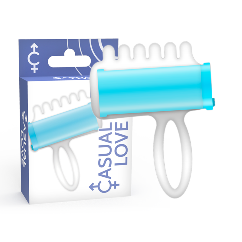 Imagen que nos facilita CASUAL LOVE de su producto erótico CASUAL LOVE - ESTIMULADOR DEDO AZUL para nuestra categoría "JUGUETES BIENESTAR |Juguetes para Hombres|Accesorios para el pene".
