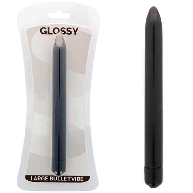 Imagen que nos facilita GLOSSY de su producto erótico GLOSSY - SLIM VIBRADOR NEGRO para nuestra categoría "JUGUETES BIENESTAR |Vibradores|Mini vibradores".