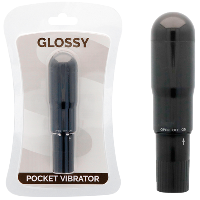 Imagen que nos facilita GLOSSY de su producto erótico GLOSSY - POCKET VIBRADOR NEGRO para nuestra categoría "JUGUETES BIENESTAR |Vibradores|Mini vibradores".