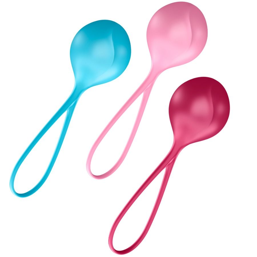 Imagen que nos facilita SATISFYER BALLS de su producto erótico SATISFYER - LOVEBALLS TRAINING SET 3 para nuestra categoría "JUGUETES BIENESTAR |Juguetes para Mujeres|Bolas Chinas|Bolas Silicona".