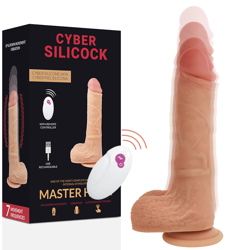 Imagen que nos facilita CYBER SILICOCK de su producto erótico CYBER SILICOCK - REALÍSTICO CONTROL REMOTO MASTER HUCK 20.9 CM -O- 4 CM para nuestra categoría "JUGUETES BIENESTAR |Vibradores|Vibradores control remoto".
