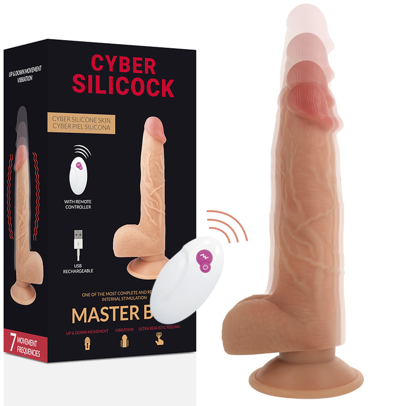 Imagen que nos facilita CYBER SILICOCK de su producto erótico CYBER SILICOCK - REALÍSTICO CONTROL REMOTO MASTER BEN 23.88 CM -O- 4.3 CM para nuestra categoría "JUGUETES BIENESTAR |Vibradores|Vibradores Realisticos".