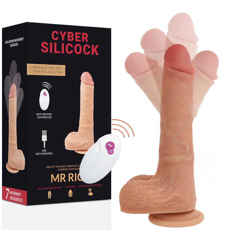 Imagen que nos facilita CYBER SILICOCK de su producto erótico CYBER SILICOCK - REALÍSTICO CONTROL REMOTO MR RICK 20.9 CM -O- 4 CM para nuestra categoría "JUGUETES BIENESTAR |Vibradores|Vibradores control remoto".