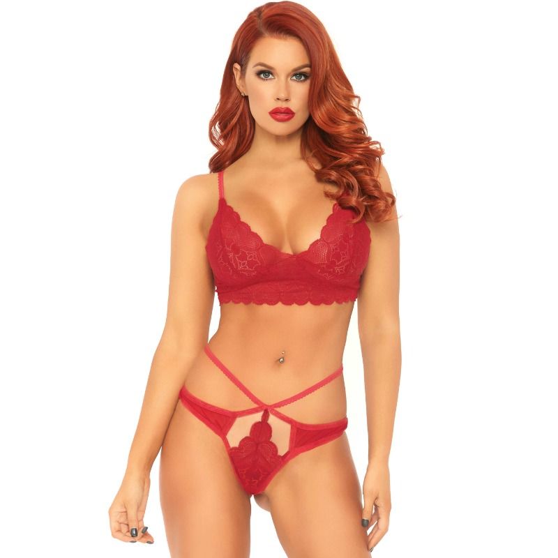 Imagen que nos facilita LEG AVENUE SETS de su producto erótico LEG AVENUE - SET 2 PIEZAS CON TANGA DOBLE TIRANTA M/L ROJO para nuestra categoría "MODA & LENCERÍA|Lencería Mujer|Lencería Sexy|Sujetador y parte inferior".