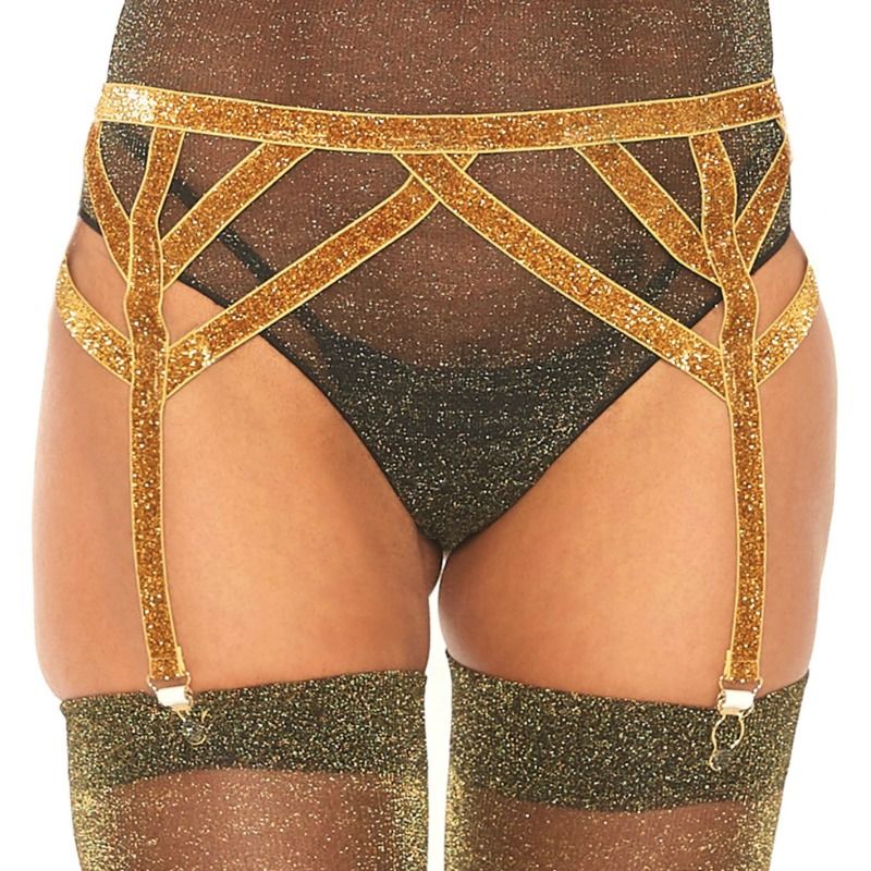 Imagen que nos facilita LEG AVENUE ACCESSORIES de su producto erótico LEG AVENUE - LIGUERO LUREX DORADO TALLA ÚNICA para nuestra categoría "MODA & LENCERÍA|Lencería Mujer|Lencería Picante|Ligueros".