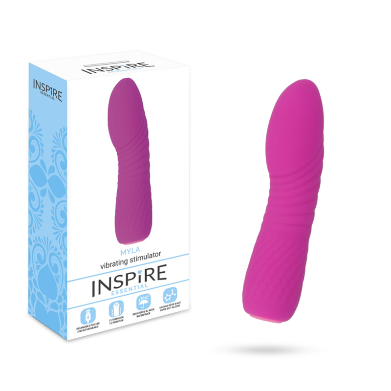 Imagen que nos facilita INSPIRE de su producto erótico INSPIRE ESSENTIAL - MYLA VIBRADOR LILA para nuestra categoría "JUGUETES BIENESTAR |Vibradores|Mini vibradores".