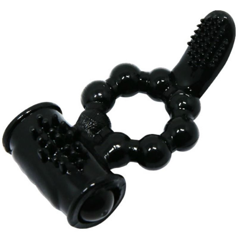 Imagen que nos facilita BAILE FOR HIM de su producto erótico BAILE - SWEET RING ANILLO CON DOBLE ESTIMULADOR para nuestra categoría "JUGUETES BIENESTAR |Juguetes para Hombres|Accesorios para el pene|Anillos Pene|Anillos con Vibración".
