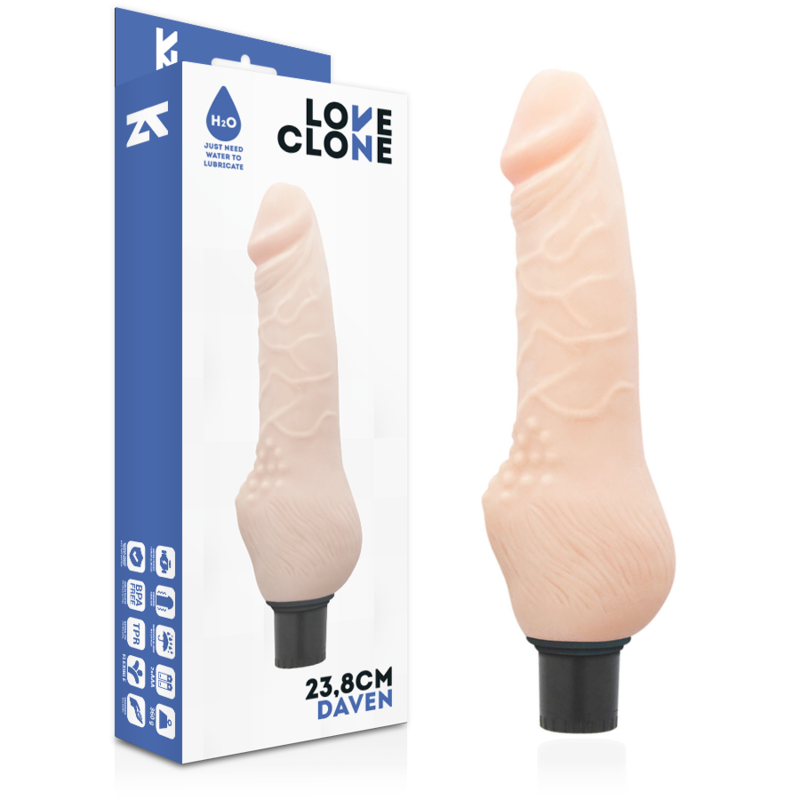 Imagen que nos facilita LOVECLONE de su producto erótico LOVECLONE - DAVEN VIBRADOR REALÍSTICO SELF LUBRICATION 23.8 CM -O- 3.8 CM para nuestra categoría "JUGUETES BIENESTAR |Dildos sin Vibración|Penes realisticos".