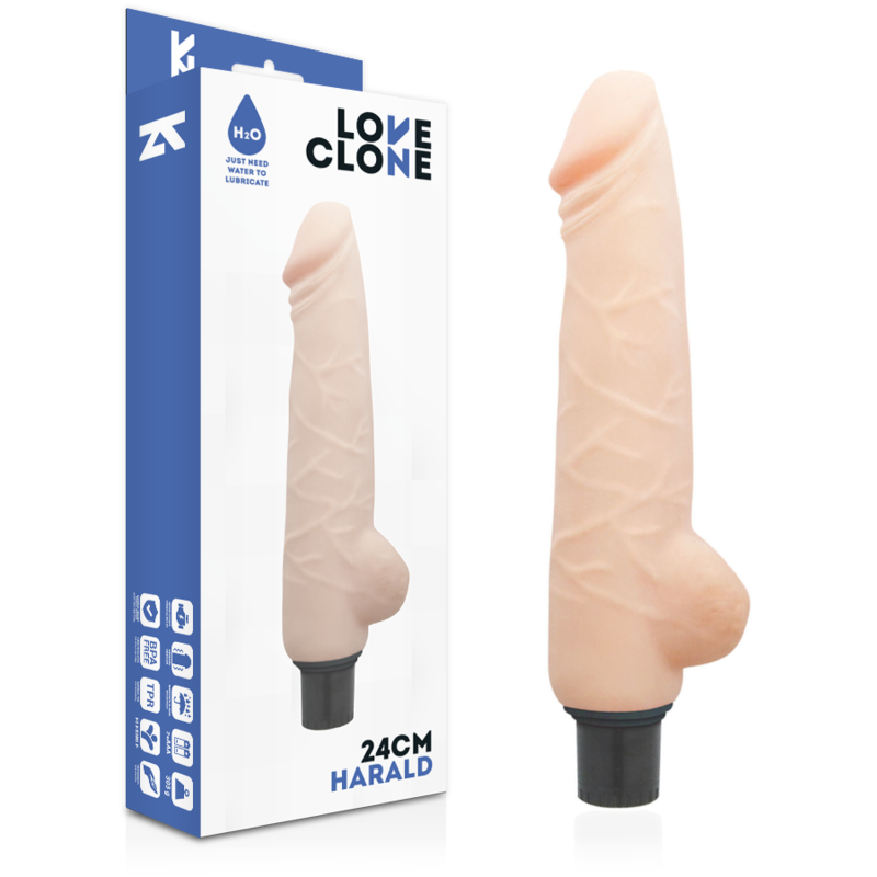 Imagen que nos facilita LOVECLONE de su producto erótico LOVECLONE - HARALD VIBRADOR REALÍSTICO SELF LUBRICATION 24 CM -O- 4 CM para nuestra categoría "JUGUETES BIENESTAR |Vibradores|Vibradores Realisticos".